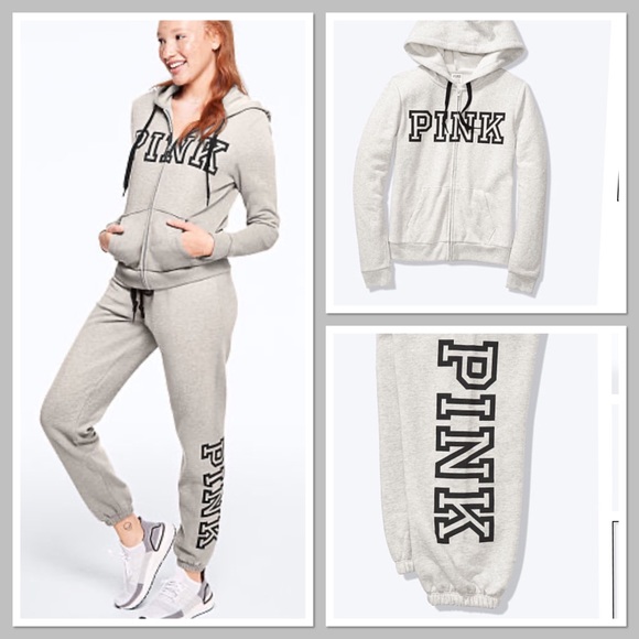 PINK Victoria's Secret Pants - NWT VS PINK HEATHER STONE CLASSIC LOGO SET